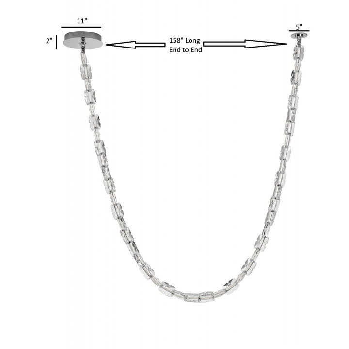 Avenue Lighting Monarch 158"L Clear Acrylic Strand LED Pendant HF7193-CH in Chrome/Clear Acrylic view 2