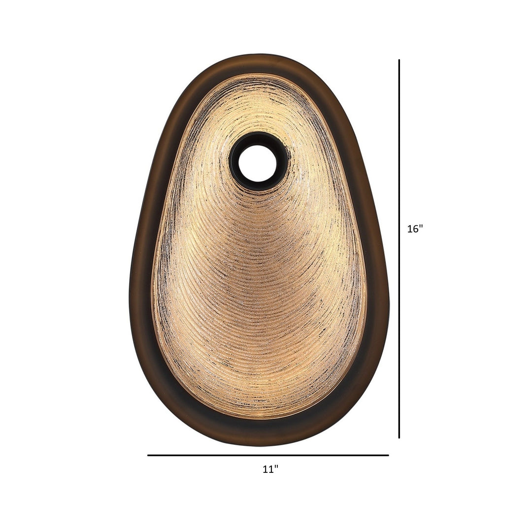 Avenue Lighting Palmea 16"H Oval Glass LED Wall Sconce HF7222W-BK-SMK in Matte Black/Smoked Glass view 2