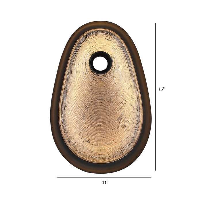 Avenue Lighting Palmea 16"H Oval Glass LED Wall Sconce HF7222W-BK-SMK in Matte Black/Smoked Glass view 2