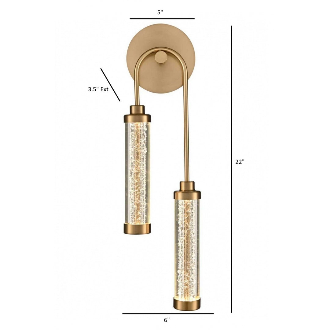 Avenue Lighting Belvedere 2-Light 22"H LED Wall Sconce HF7169-AB in Aged Brass/Clear Glass view 2