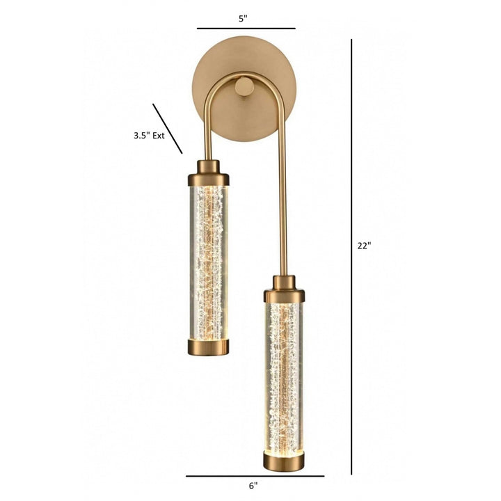 Avenue Lighting Belvedere 2-Light 22"H LED Wall Sconce HF7169-AB in Aged Brass/Clear Glass view 2
