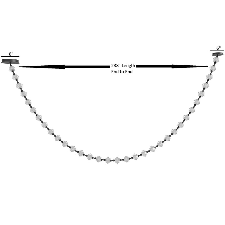 Avenue Lighting Beluga 34-Light 238"L LED Chandelier HF3934-BK in Black/Textured Acrylic view 4