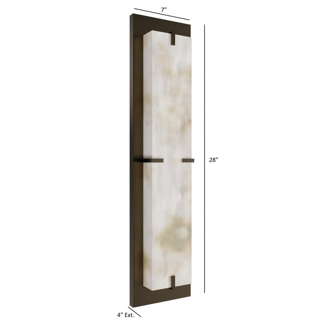 Avenue Lighting Sedona 28"H Alabaster 3-CCT LED Wall Sconce HF2930-AB in Aged Brass/Alabaster view 4
