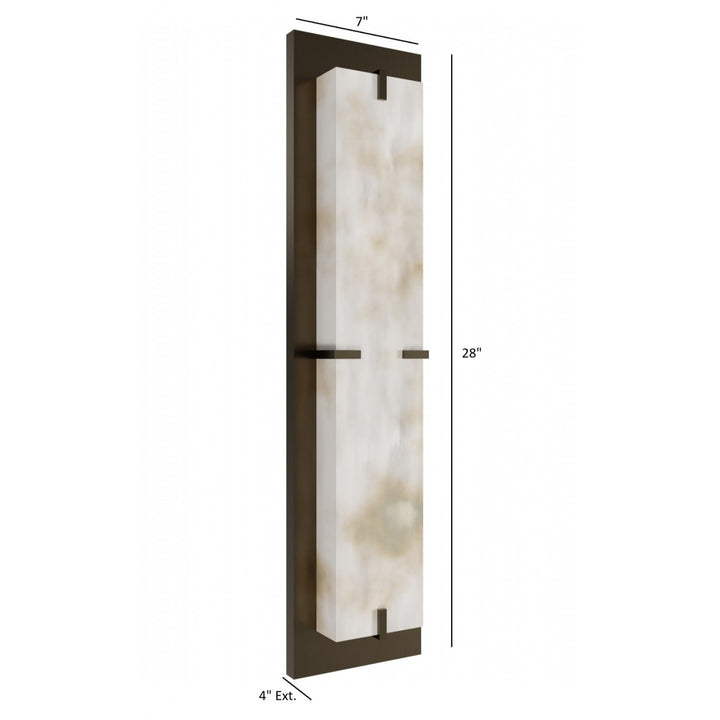 Avenue Lighting Sedona 28"H Alabaster 3-CCT LED Wall Sconce HF2930-AB in Aged Brass/Alabaster view 4