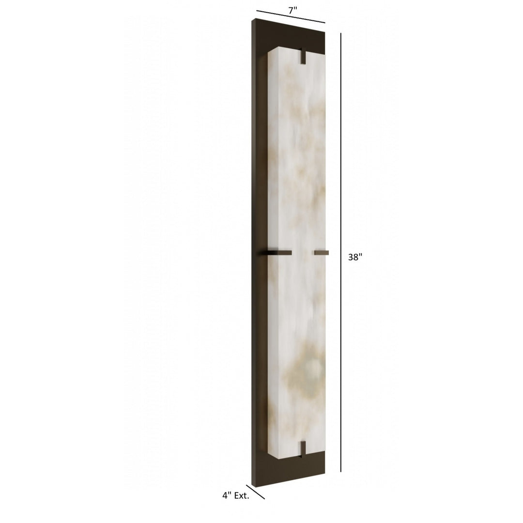 Avenue Lighting Sedona 38"H Alabaster 3-CCT LED Wall Sconce HF2940-AB in Aged Brass/Alabaster view 5
