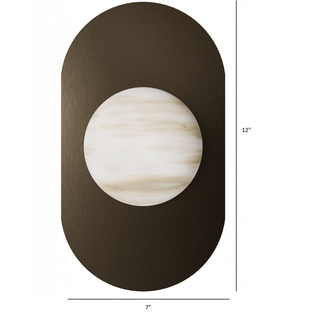 Avenue Lighting Sedona 12"H 1-Light Alabaster 3-CCT LED Wall Sconce HF2951-AB in Aged Brass/Alabaster view 4