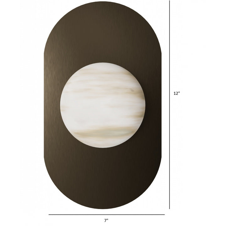Avenue Lighting Sedona 12"H 1-Light Alabaster 3-CCT LED Wall Sconce HF2951-AB in Aged Brass/Alabaster view 4