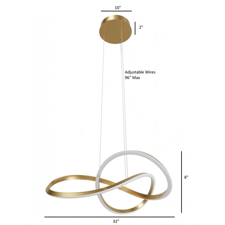 Avenue Lighting Windsor 32"W Spiral Ring 5-CCT LED Pendant HF5069-GB in Golden Bronze view 4