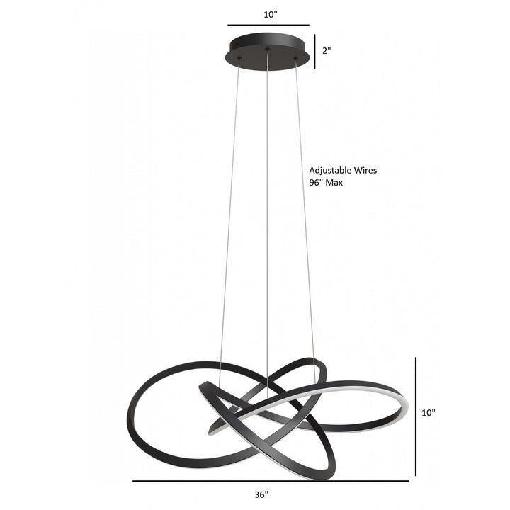 Avenue Lighting Windsor 36"W Spiral Ring 5-CCT LED Pendant HF5070-BK in Black view 5