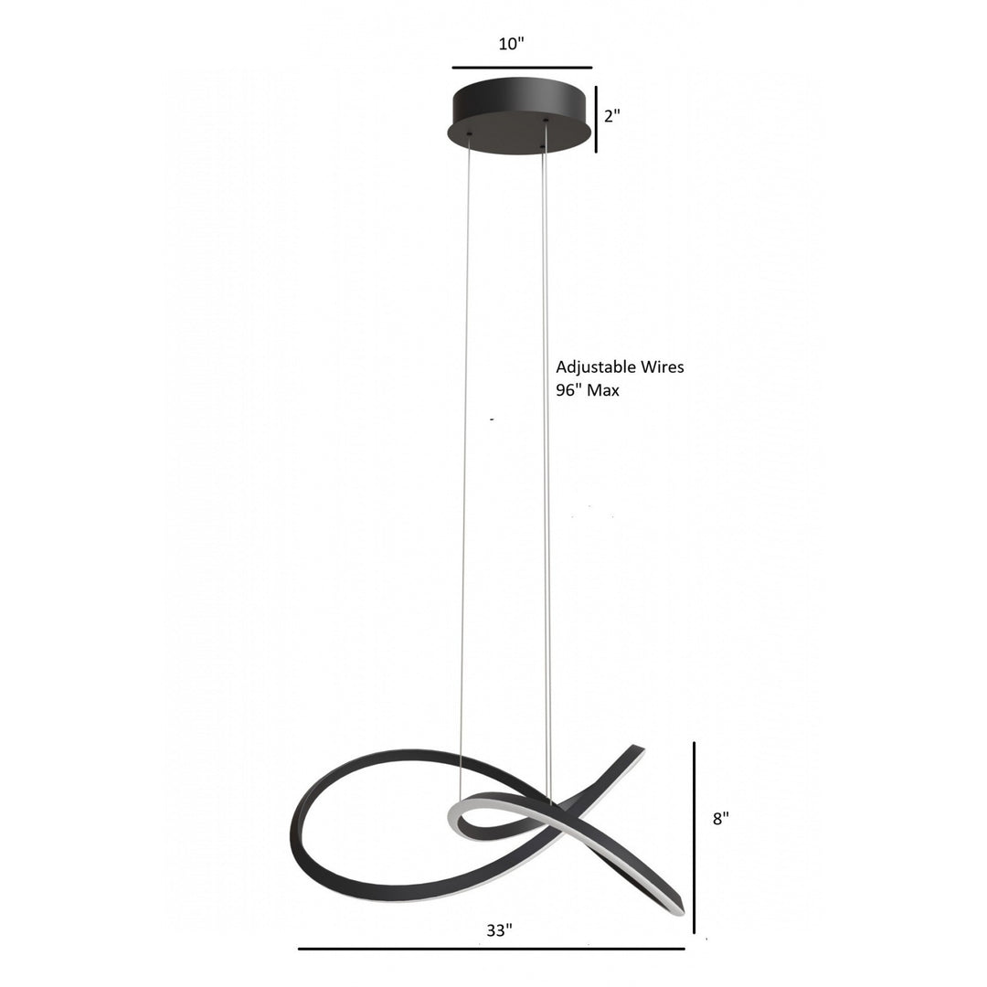 Avenue Lighting Windsor 32"W Spiral Ring 5-CCT LED Pendant HF5069-BK in Black view 5