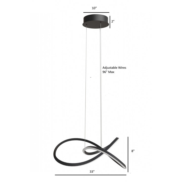 Avenue Lighting Windsor 32"W Spiral Ring 5-CCT LED Pendant HF5069-BK in Black view 5