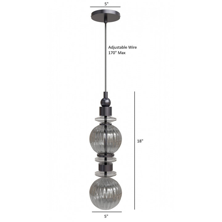 Avenue Lighting Avra 18"H Stacked LED Pendant HF7902-BK in Black/Smoked Glass view 5