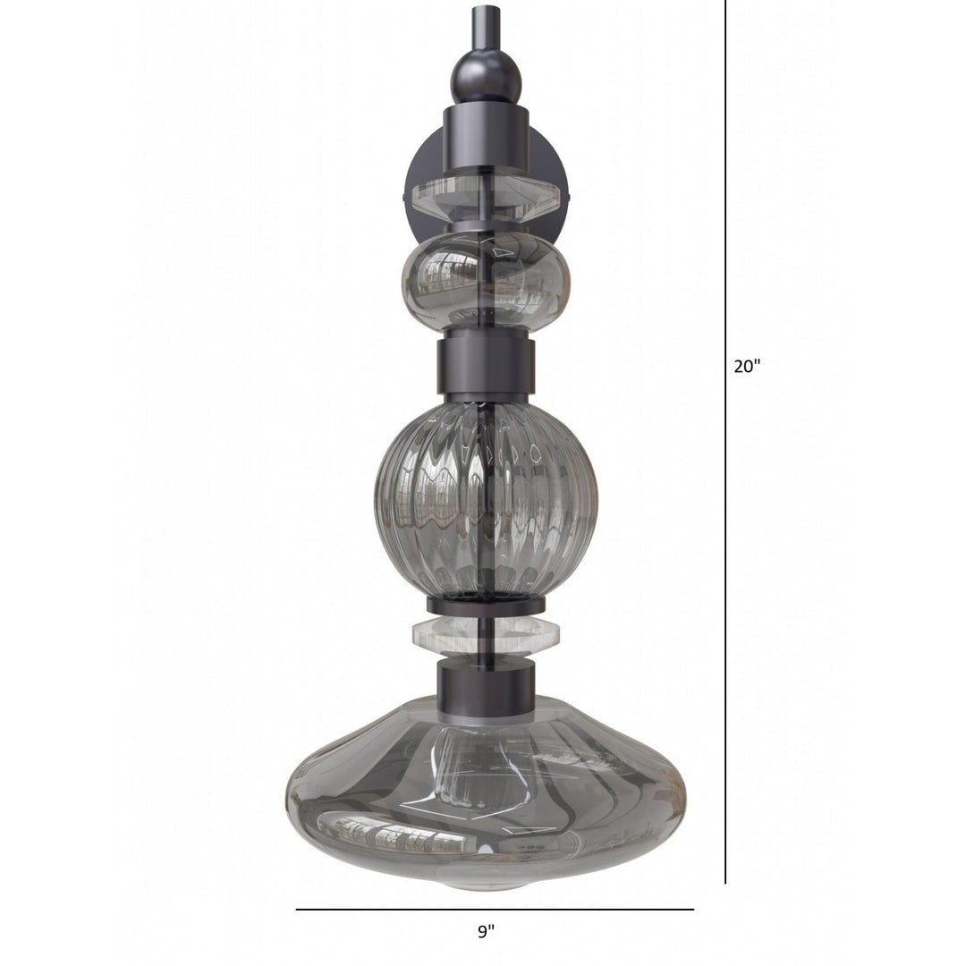 Avenue Lighting Avra 20"H LED Wall Sconce HF8901-BK in Black/Smoked Glass view 3