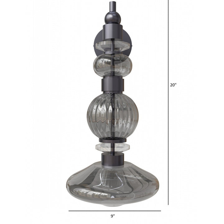 Avenue Lighting Avra 20"H LED Wall Sconce HF8901-BK in Black/Smoked Glass view 3