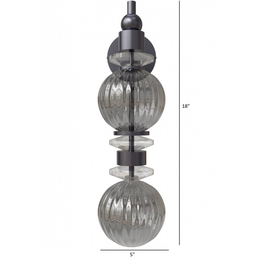 Avenue Lighting Avra 18"H LED Wall Sconce HF8902-BK in Black/Smoked Glass view 4