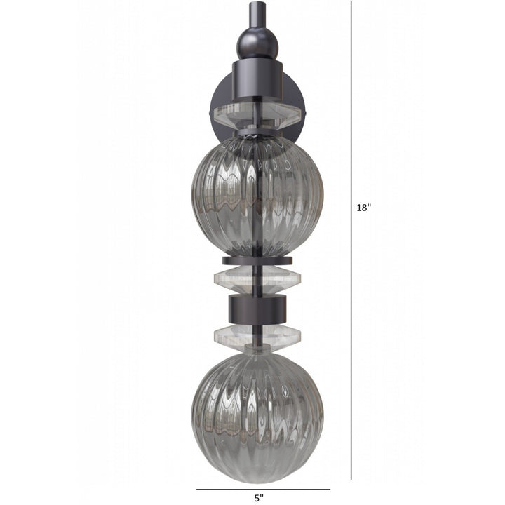 Avenue Lighting Avra 18"H LED Wall Sconce HF8902-BK in Black/Smoked Glass view 4