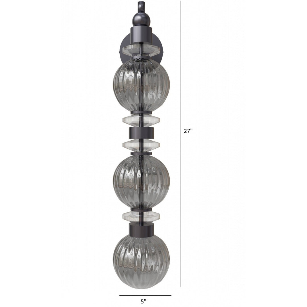 Avenue Lighting Avra 27"H LED Wall Sconce HF8903-BK in Black/Smoked Glass view 4