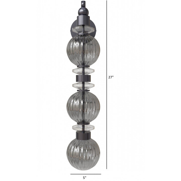 Avenue Lighting Avra 27"H LED Wall Sconce HF8903-BK in Black/Smoked Glass view 4