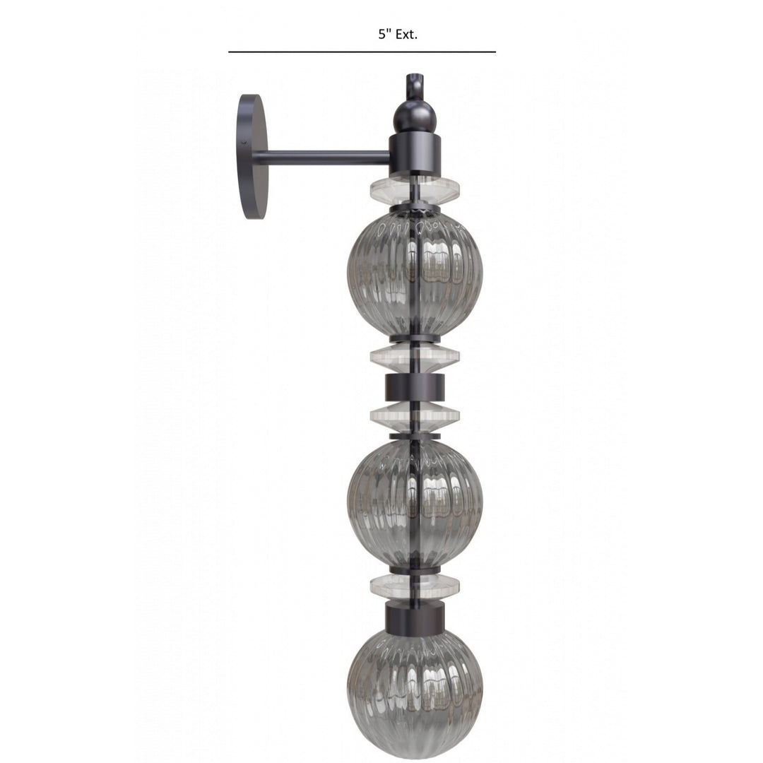 Avenue Lighting Avra 27"H LED Wall Sconce HF8903-BK in Black/Smoked Glass view 5