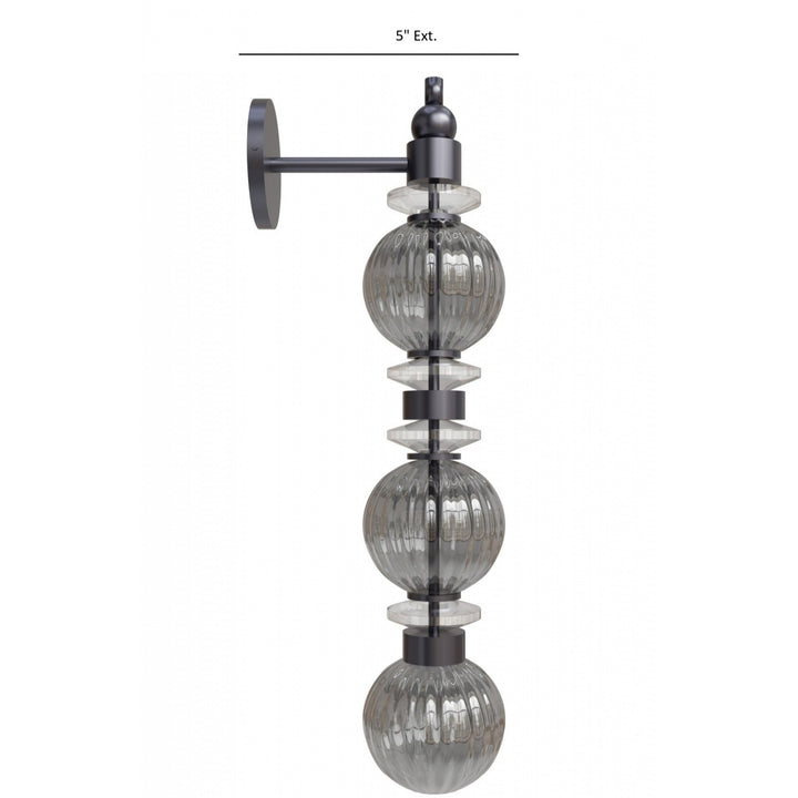 Avenue Lighting Avra 27"H LED Wall Sconce HF8903-BK in Black/Smoked Glass view 5
