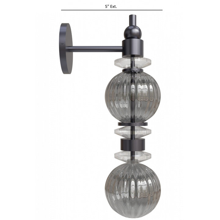Avenue Lighting Avra 18"H LED Wall Sconce HF8902-BK in Black/Smoked Glass view 5