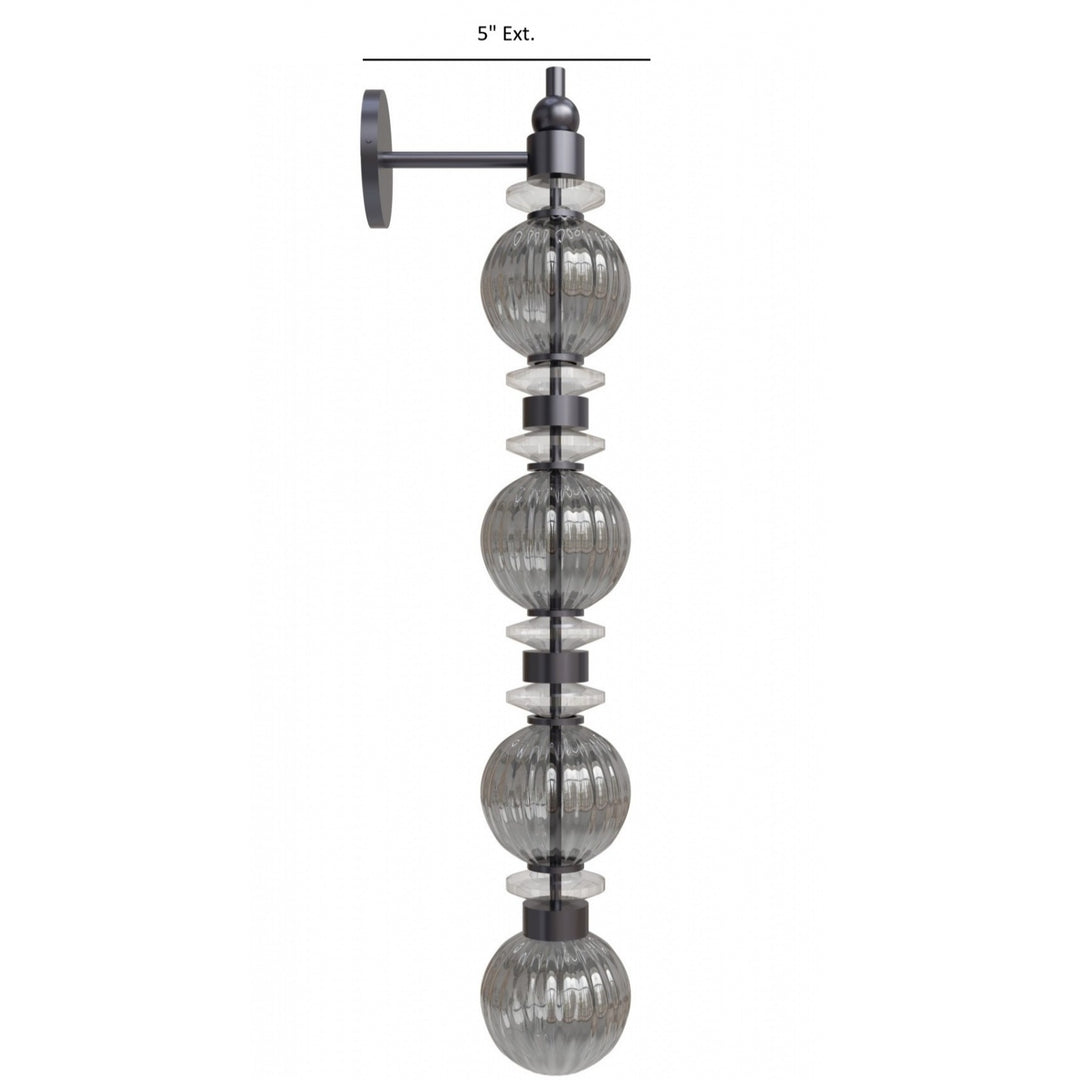 Avenue Lighting Avra 36"H LED Wall Sconce HF8904-BK in Black/Smoked Glass view 4