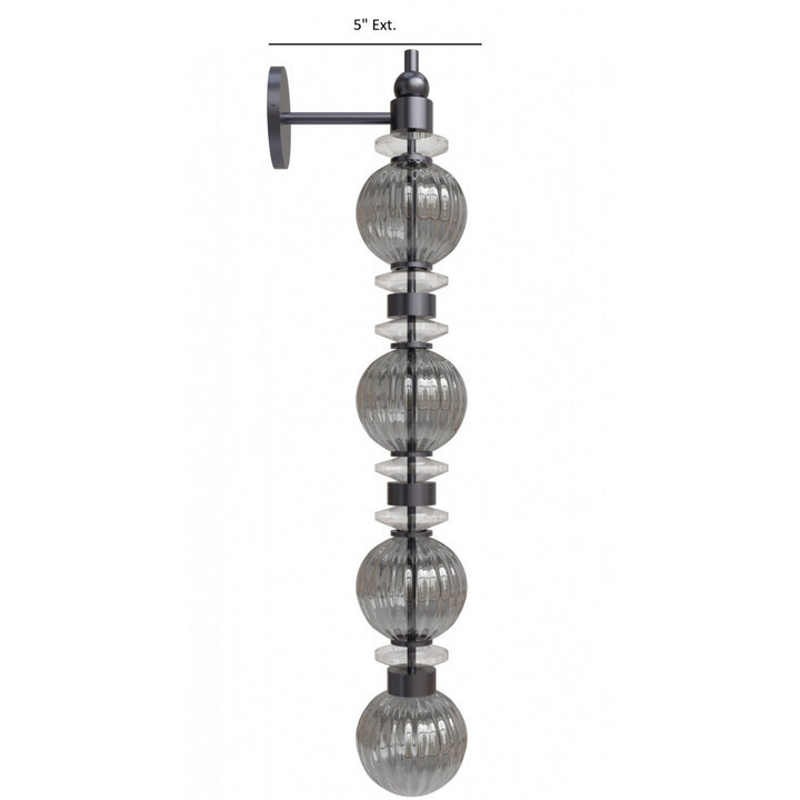 Avenue Lighting Avra 36"H LED Wall Sconce HF8904-BK in Black/Smoked Glass view 4