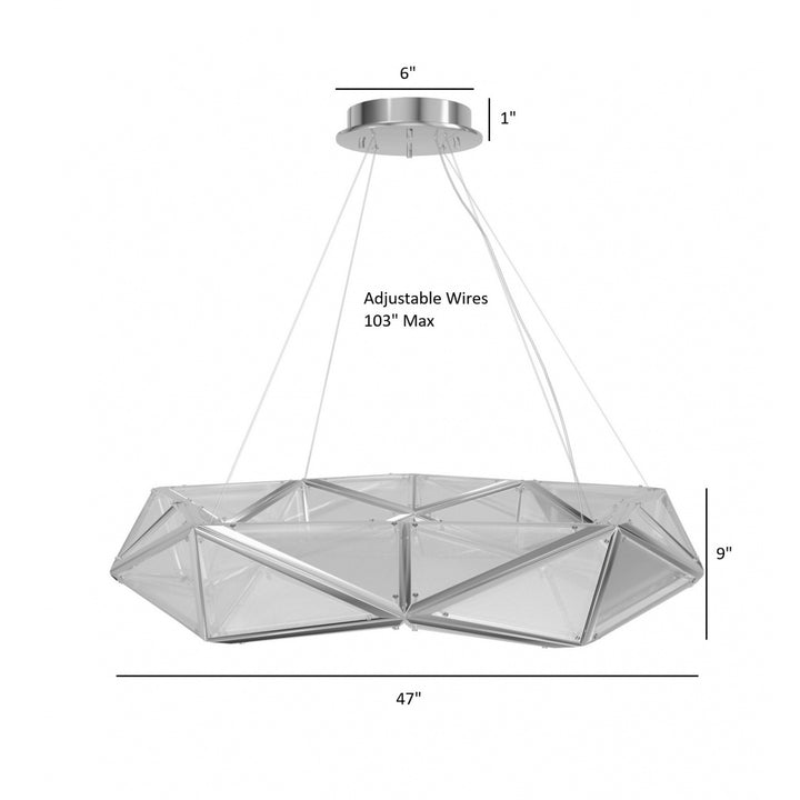 Avenue Lighting Seoul 47"W Geometric LED Pendant HF7850-CH in Chrome view 4