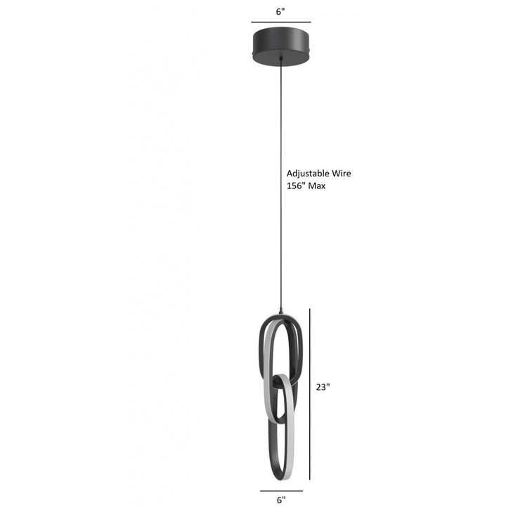 Avenue Lighting Circa 3-Ring 6"W LED Pendant HF5021-BK in Black view 5