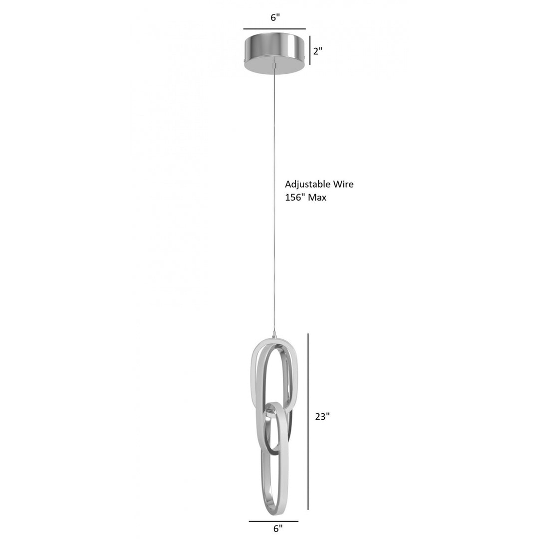 Avenue Lighting Circa 3-Ring 6"W LED Pendant HF5021-CH in Chrome view 4