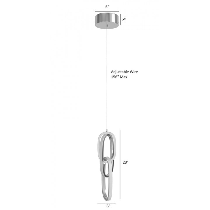 Avenue Lighting Circa 3-Ring 6"W LED Pendant HF5021-CH in Chrome view 4