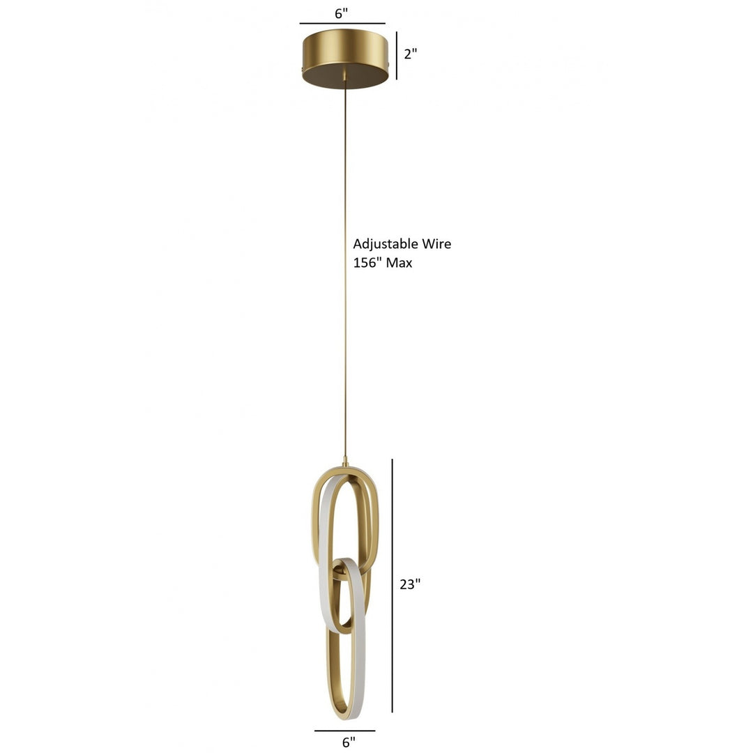 Avenue Lighting Circa 3-Ring 6"W LED Pendant HF5021-GL in Gold view 5