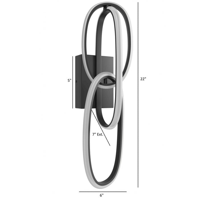 Avenue Lighting Circa 3-Ring 22"H LED Wall Sconce HF5022-BK in Black view 5