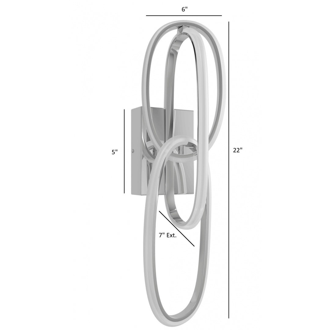 Avenue Lighting Circa 3-Ring 22"H LED Wall Sconce HF5022-CH in Chrome view 5