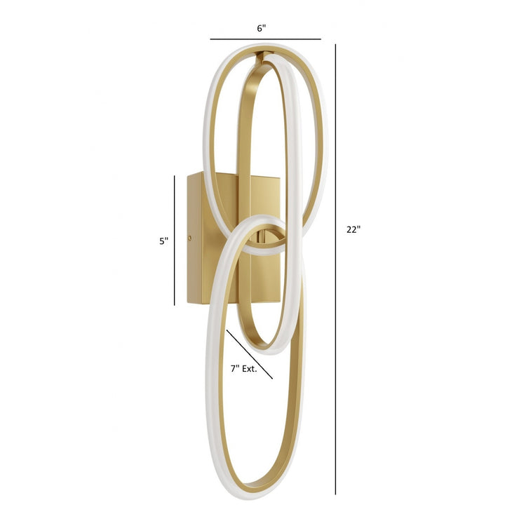 Avenue Lighting Circa 3-Ring 22"H LED Wall Sconce HF5022-GL in Gold view 5