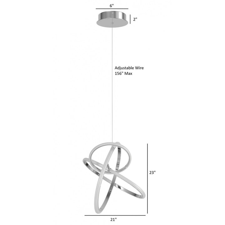 Avenue Lighting Circa 3-Ring 21"W LED Pendant HF5023-CH in Chrome view 4