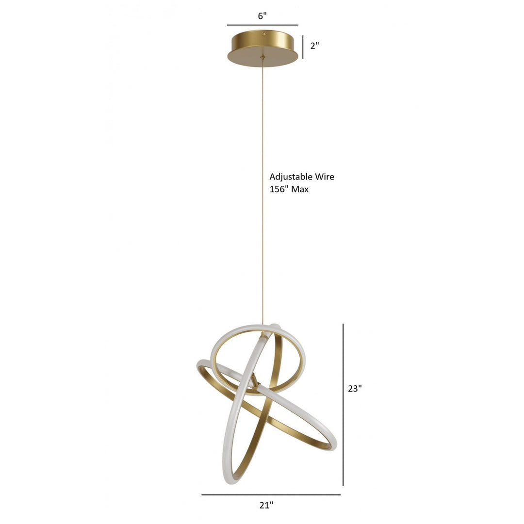 Avenue Lighting Circa 3-Ring 21"W LED Pendant HF5023-GL in Gold view 5