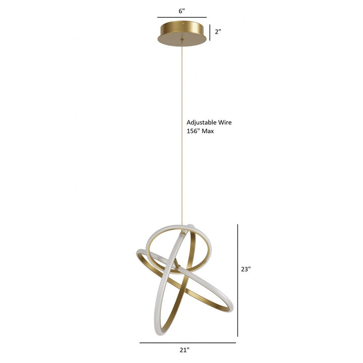 Avenue Lighting Circa 3-Ring 21"W LED Pendant HF5023-GL in Gold view 5