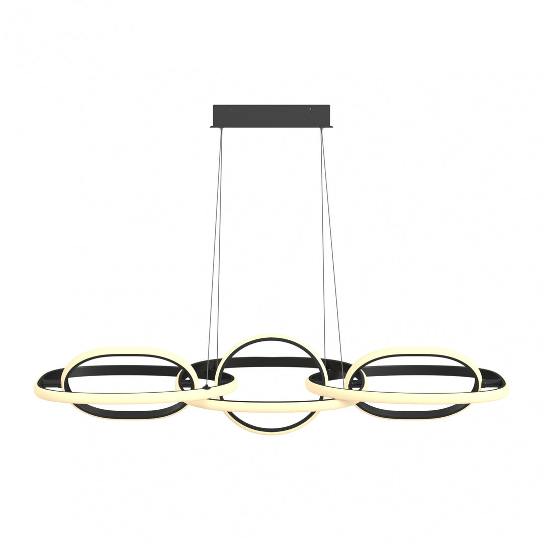 Avenue Lighting Circa 6-Ring 63"W LED Pendant HF5025-BK in Black view 4