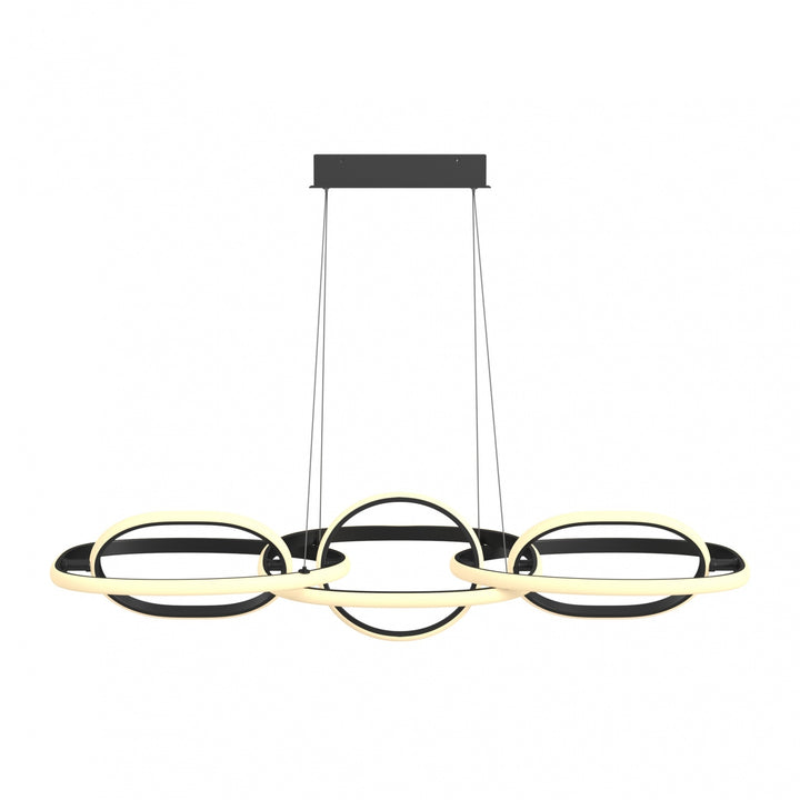 Avenue Lighting Circa 6-Ring 63"W LED Pendant HF5025-BK in Black view 4