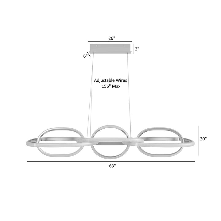 Avenue Lighting Circa 6-Ring 63"W LED Pendant HF5025-CH in Chrome view 4