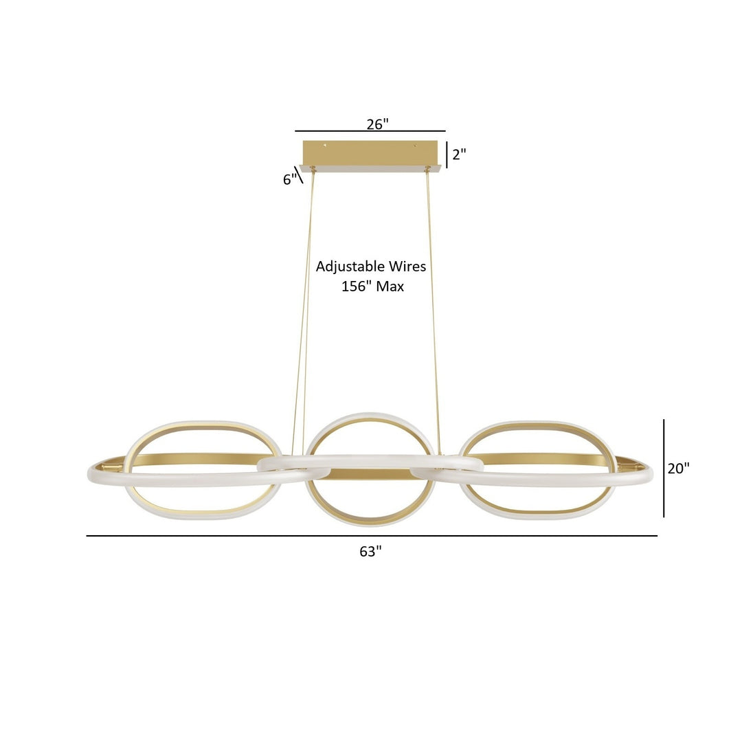 Avenue Lighting Circa 6-Ring 63"W LED Pendant HF5025-GL in Gold view 5