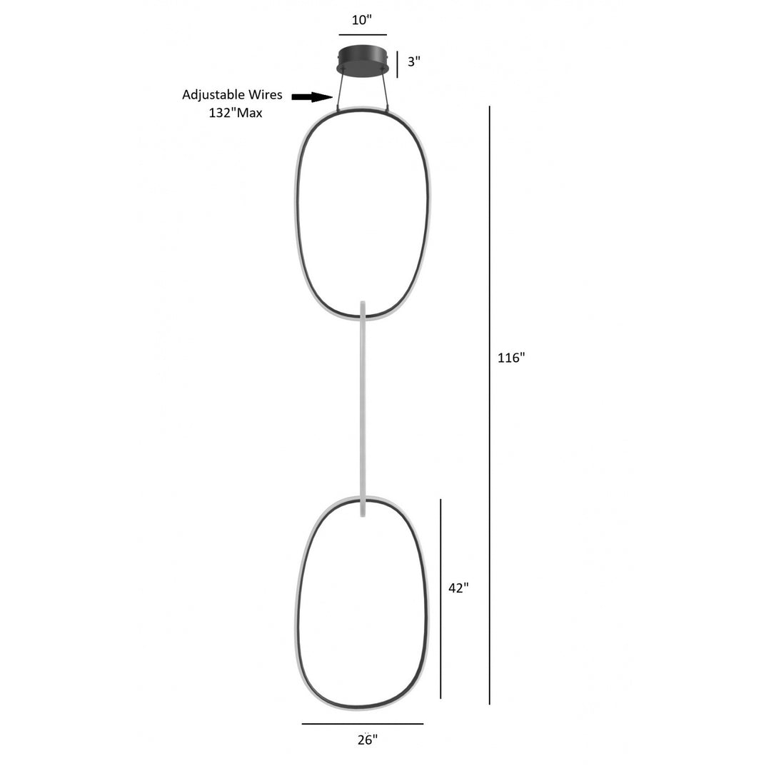 Avenue Lighting Circa 3-Ring 26"W LED Pendant HF5026-BK in Black view 5