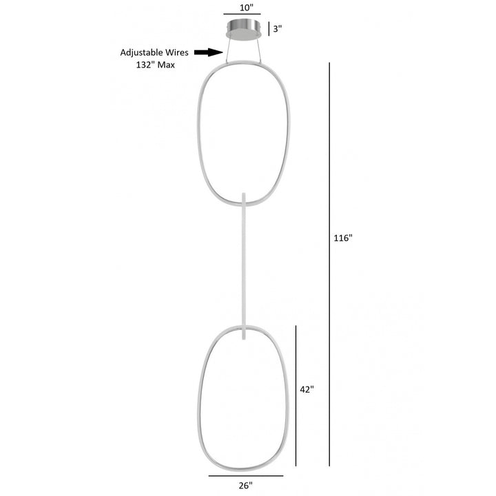 Avenue Lighting Circa 3-Ring 26"W LED Pendant HF5026-CH in Chrome view 5