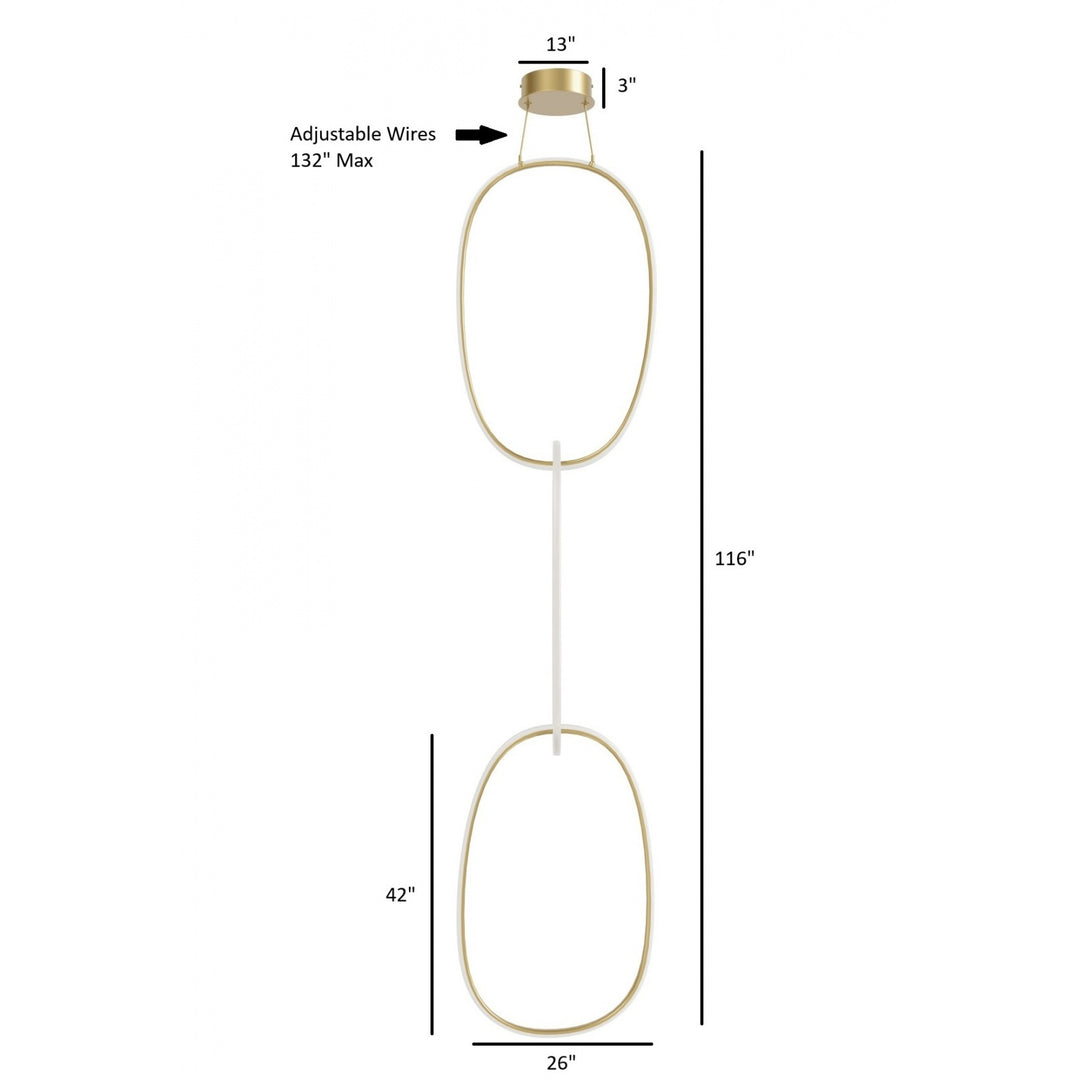 Avenue Lighting Circa 3-Ring 26"W LED Pendant HF5026-GL in Gold view 4