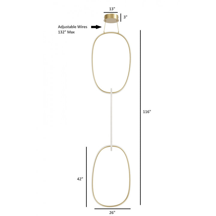 Avenue Lighting Circa 3-Ring 26"W LED Pendant HF5026-GL in Gold view 4