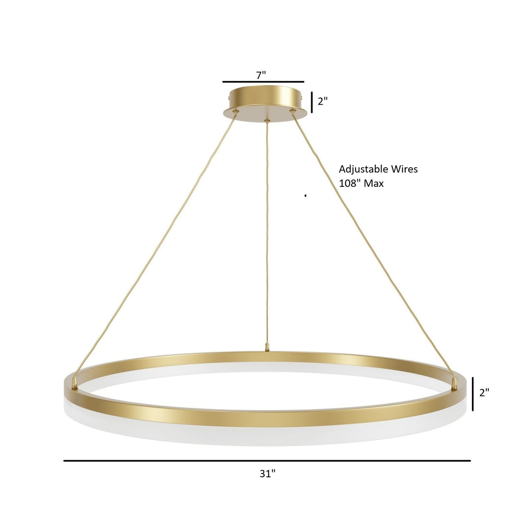 Avenue Lighting Circa 31"W Ring LED Pendant HF5028-GL in Gold view 5