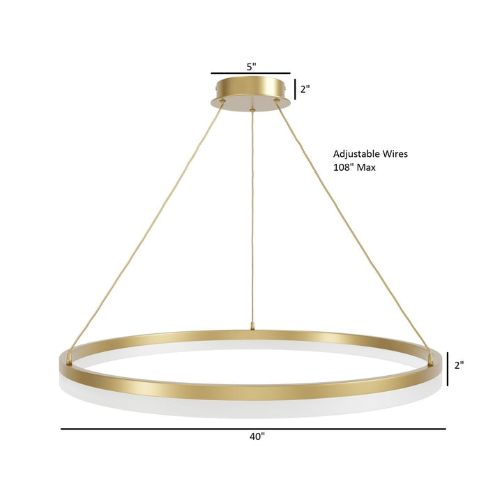 Avenue Lighting Circa 40"W Ring LED Pendant HF5029-GL in Gold view 5