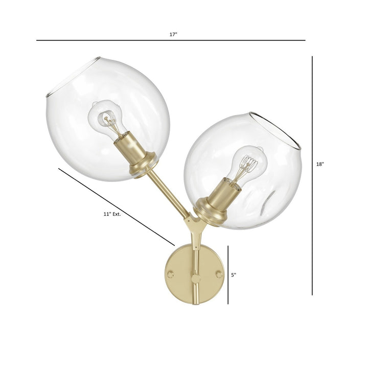 Avenue Lighting Fairfax 18"H 2-Light Wall Sconce HF8082-BB in Brushed Brass view 4
