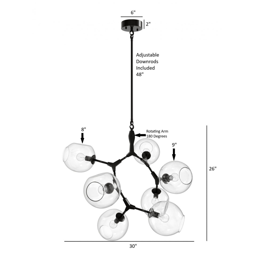 Avenue Lighting Fairfax 7-Light 30"W Chandelier HF8070-DBZ in Dark Bronze view 4
